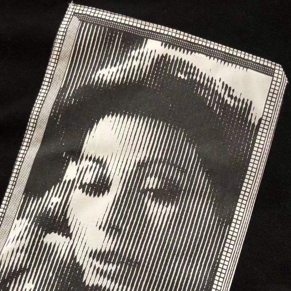 Cavermpt Black Long Sleeve Sweatshirt Portrait Hood Abstract Print - Picture 12 of 16